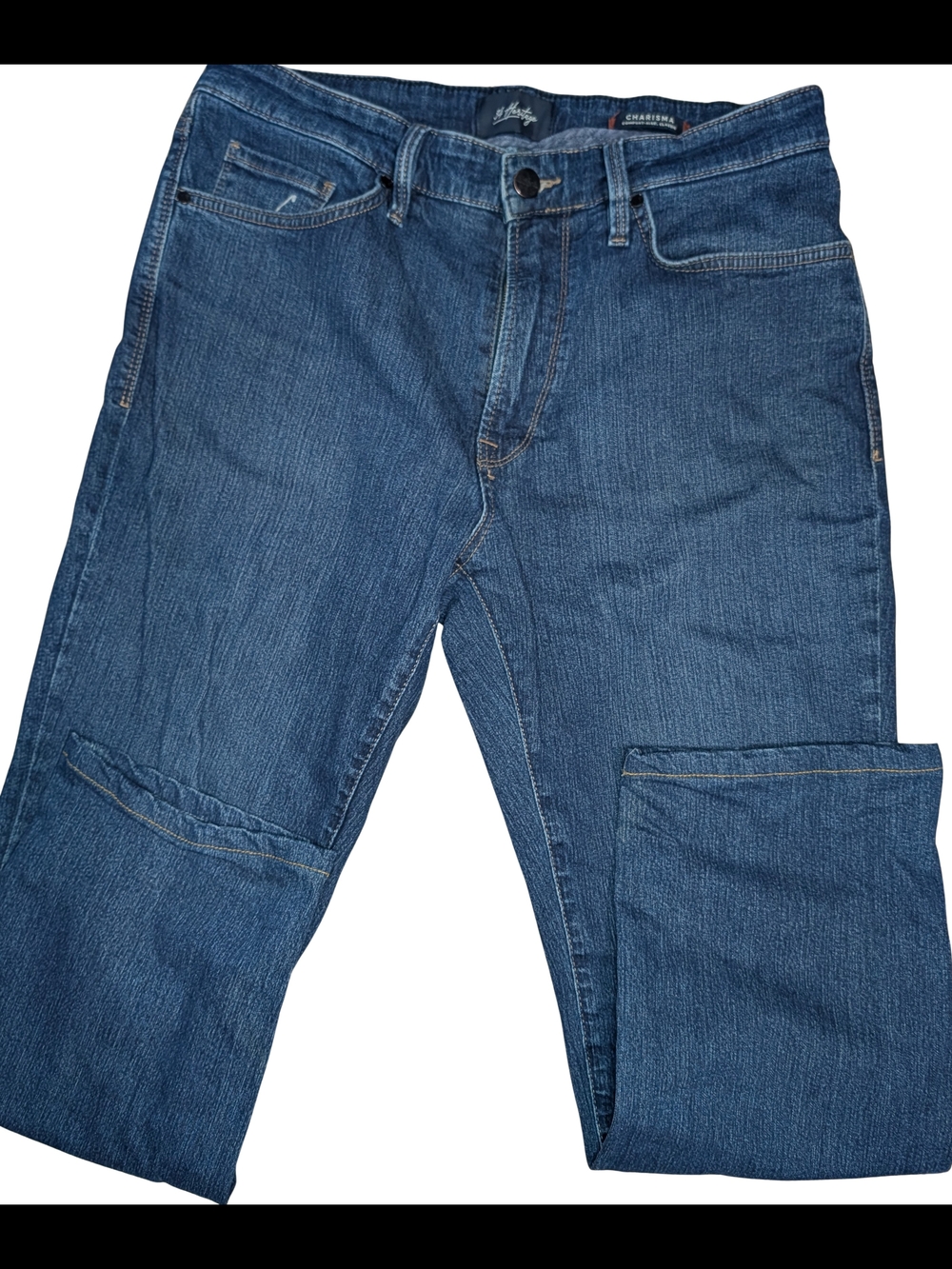 34 Heritage Relaxed Fit Men's Jeans in Medium Blue Denim
